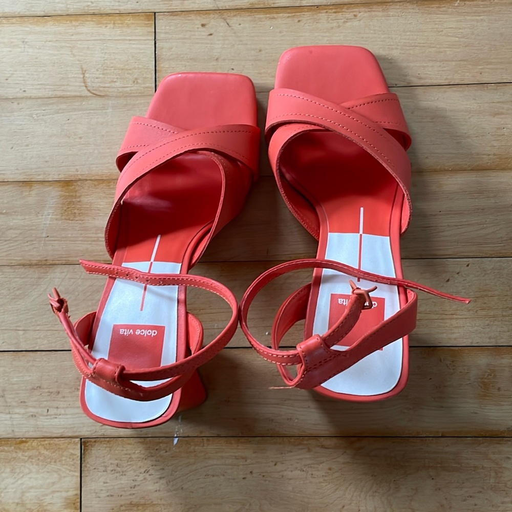 Coral block heel